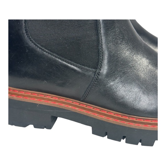 Anthony Veer Women's Olivia Lug Sole Chelsea Boot in Black Leather. Sz: 9.5/10.5 - Picture 4 of 10